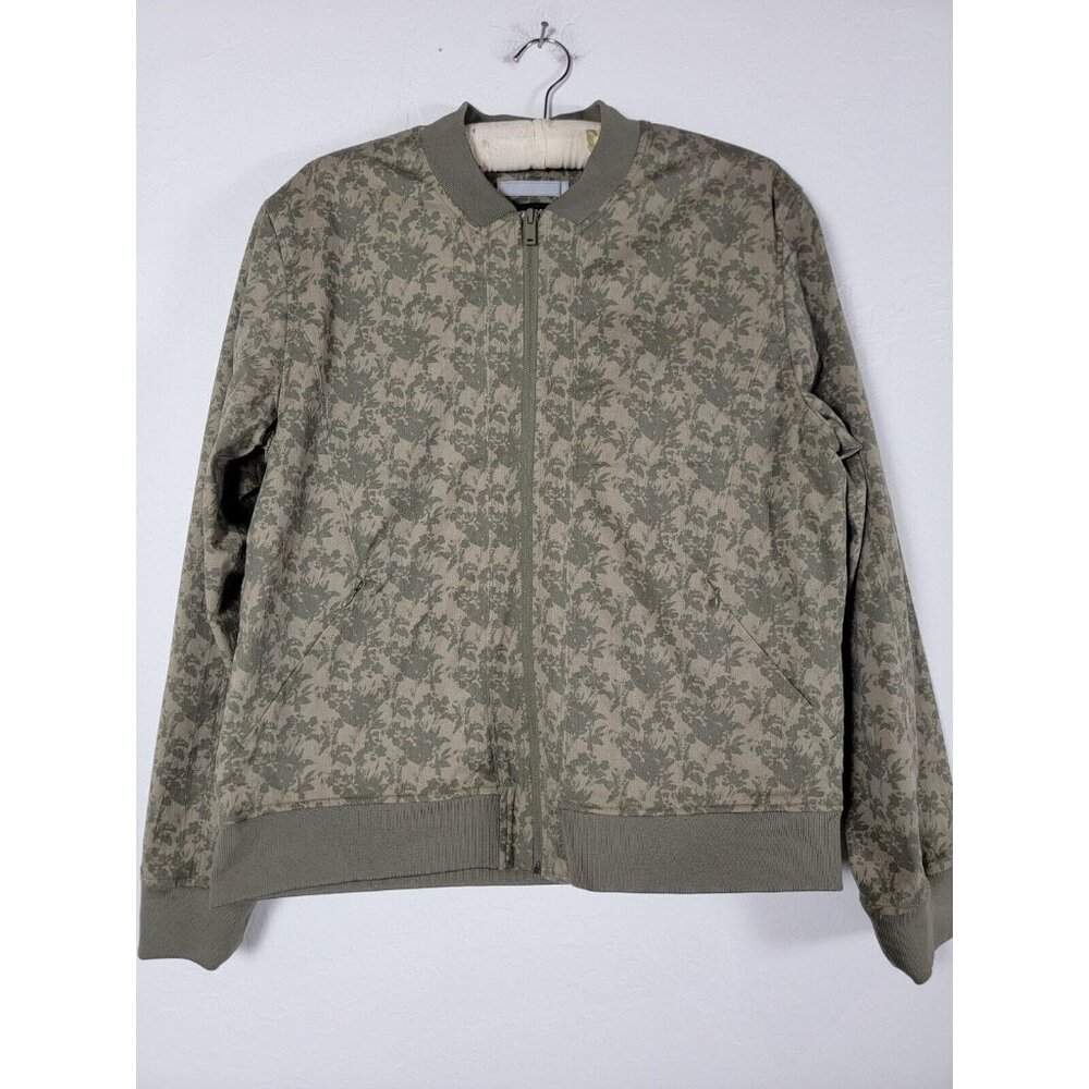 Kenneth Cole Men's Water-Resistant Bomber Jacket Size Large Green Zip Up Casual